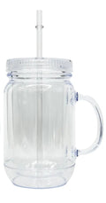 22oz Acrylic Mason Jar W/handle