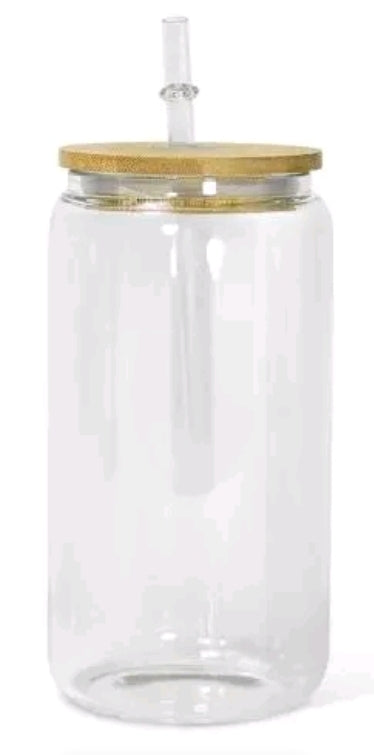 16oz Bamboo lid Glass Cup (not Snowglobe)